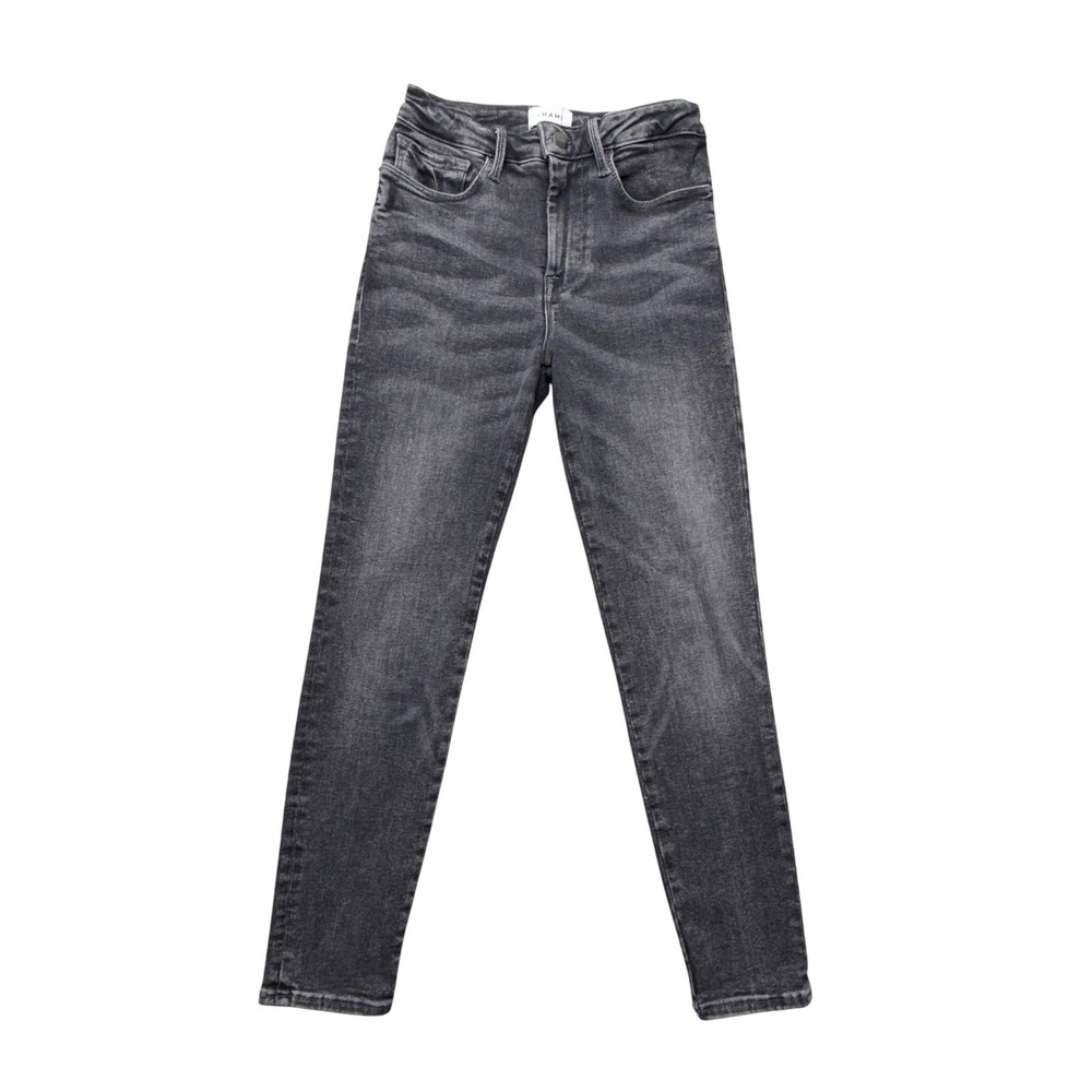 FRAME Le One Skinny Jeans Womens 1 Gray Charcoal Wash Mid Rise Stretch Denim